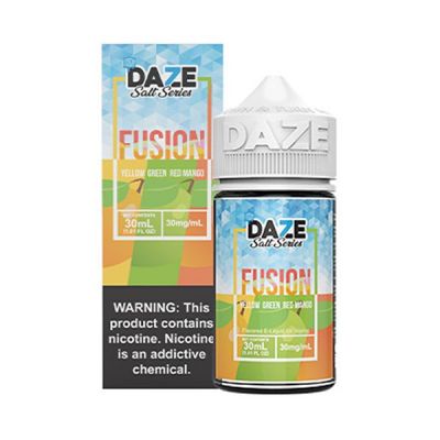 Yellow Green Red Mango Iced 7 Daze Fusion e-Juice Salt Nic 30ml-30mg