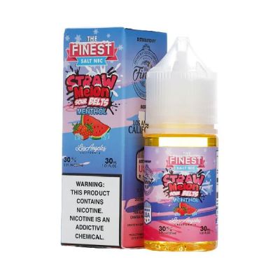 Straw Melon Sour Belts Menthol The Finest Salt Nic E-Juice 30ml