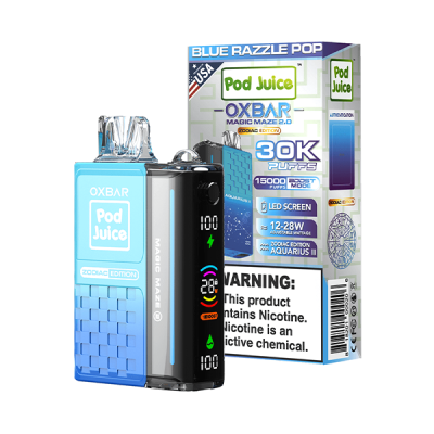 Blue Razzle Pop Pod Juice Oxbar Magic Maze 2.0 30K Puffs Disposable
