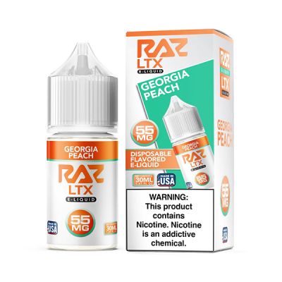 Georgia Peach Pod Juice & RAZ LTX Salt Nic E-Juice 30ml