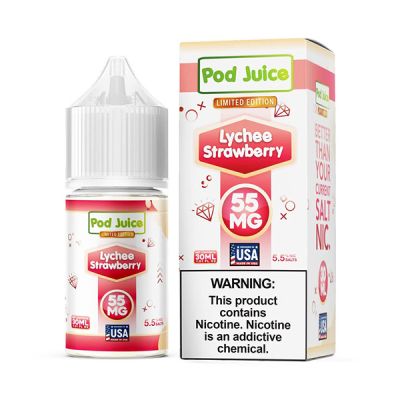 Lychee Strawberry Pod Juice Salt Nic E-Juice 30ml