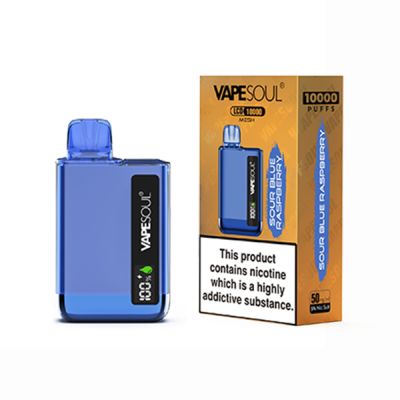 Sour Blue Raspberry VapeSoul LCD 10000 Puffs Mesh Disposable