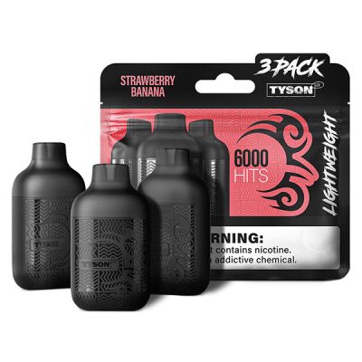 Strawberry Banana Tyson 2.0 Lightweight Disposable 6000 Puffs 3 Pack