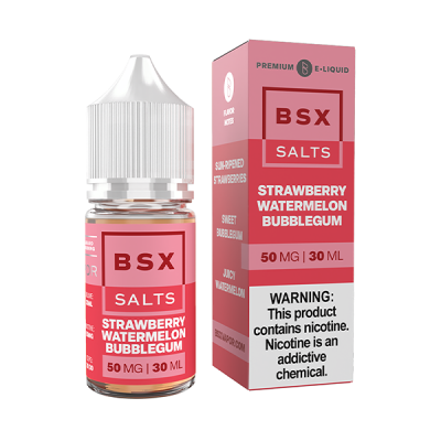 Strawberry Watermelon Bubblegum Glas BSX Salt Nic E-Juice 30ml