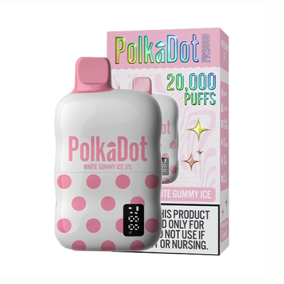 White Gummy Ice PolkaDot PD20000 Puffs Disposable 5%